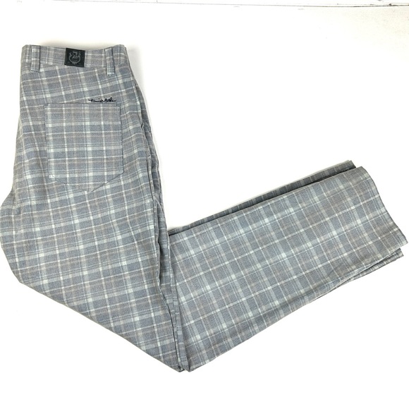 Travis Mathew Other - Travis Mathew Plaid Golf Pants 36 Mens Gray Plaid Straight Leg Corduroy